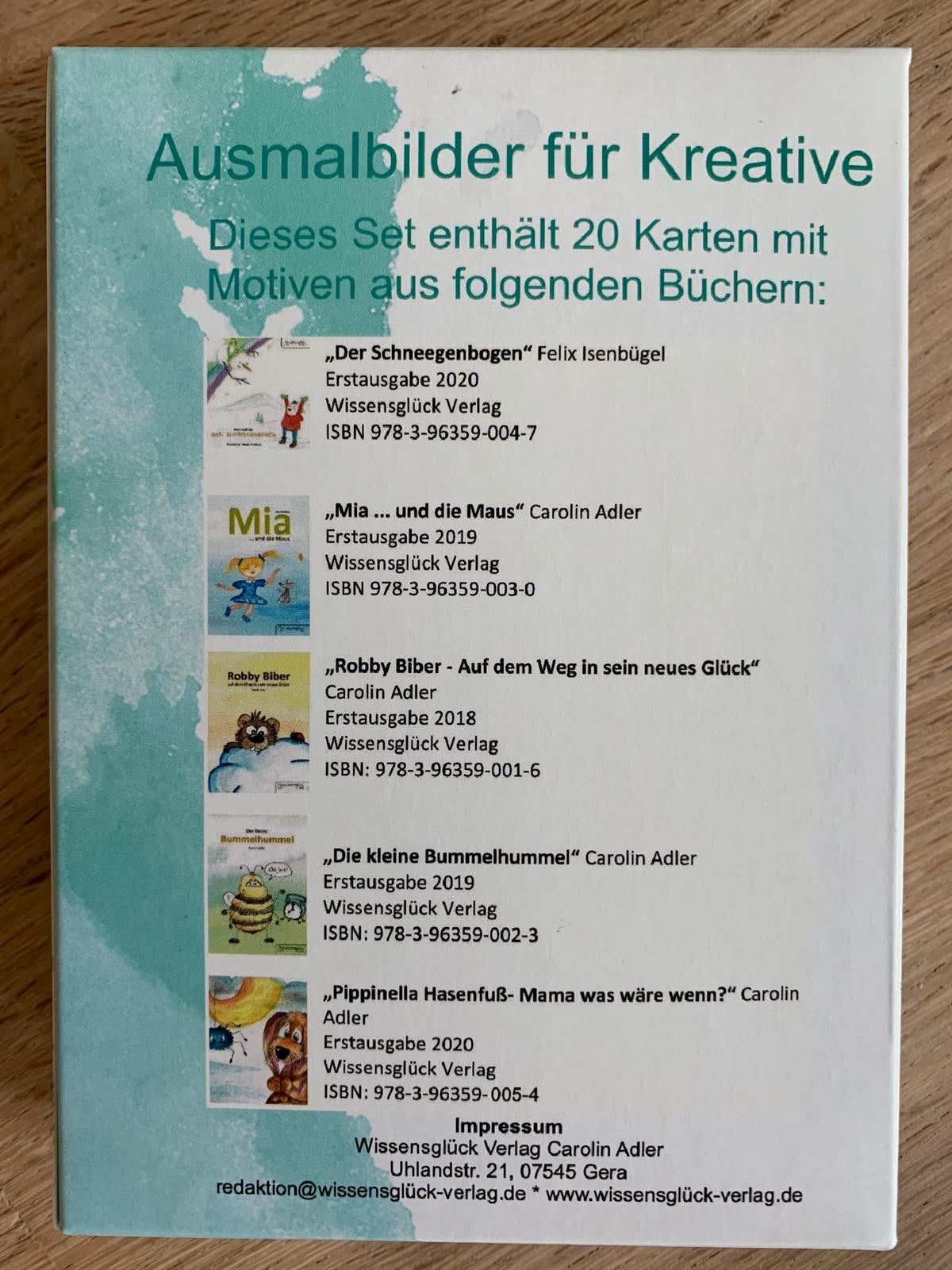 Postkarten zum Ausmalen im Set